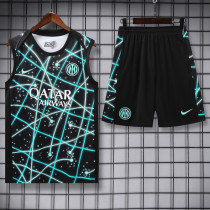 2025-26 INT Black blue Tank top and shorts suit
