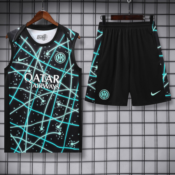 2025-26 INT Black blue Tank top and shorts suit