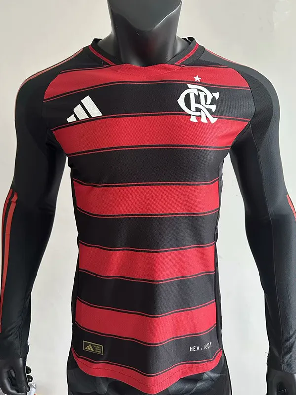 2025-26 Flamengo Home Long Sleeve Player Version Soccer Jersey (长袖球员)