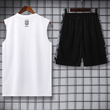 2025-26 Brazil White Tank top and shorts suit