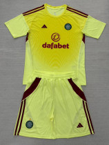 2025-26 Celtic Yellow Goalkeeper Kids Soccer Jersey