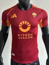 2025-26 Roma Home Player Version Soccer Jersey