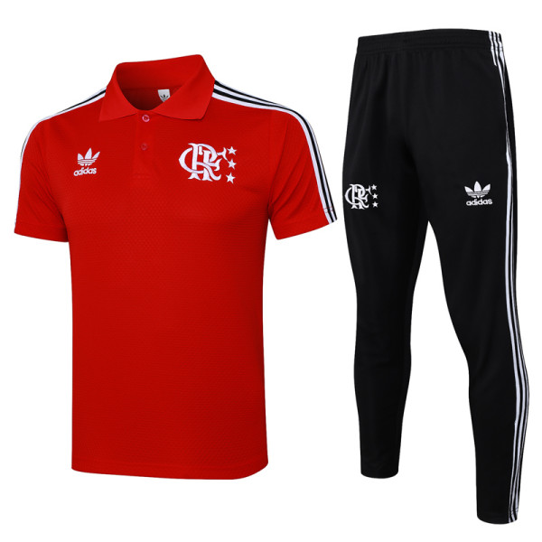 2025-26 Flamengo Red Short shirts and Long trousers Suit #C2517