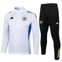 2025-26 Man Utd White Half Pull Tracksuit #B2537(半拉链)