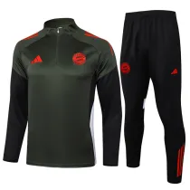 2025-26 Bayern Army green Half Pull Tracksuit #B2535(半拉链)