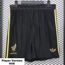2025-26 Mexico Gold Cup Black Player Version Shorts Pants (球员短裤)