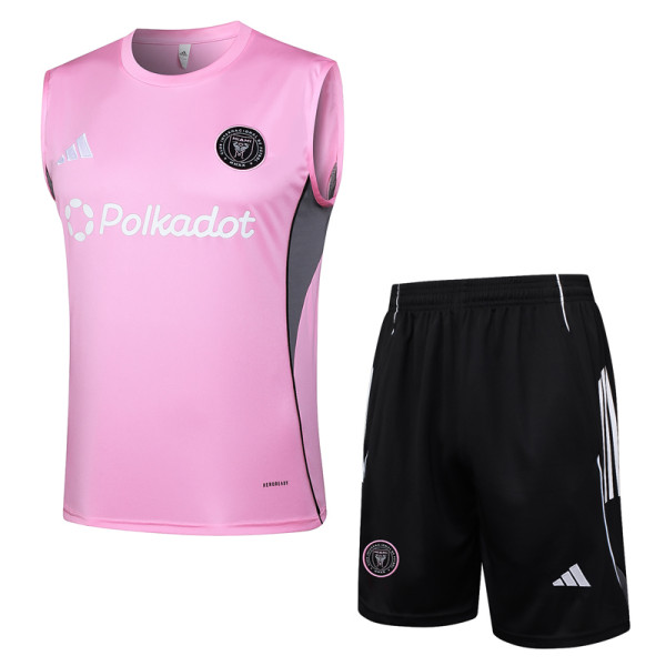 2025-26 Inter Miami Pink Tank top and shorts suit #D2547