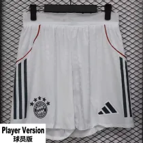2025-26 Bayern White Player Version Shorts Pants (球员短裤)