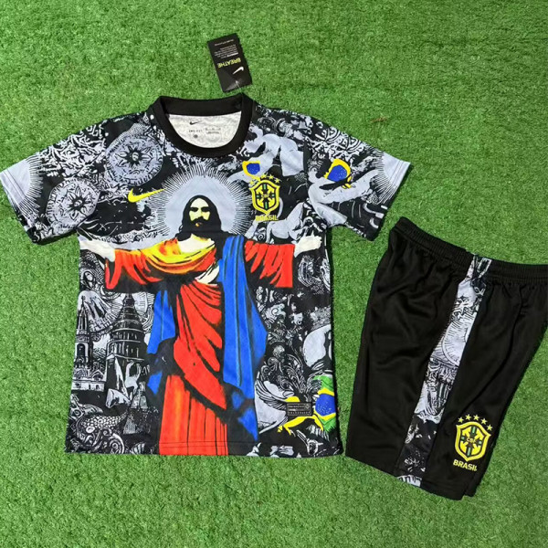 2025-26 Brazil Special Edition Kids Soccer Jersey (红衣灰)