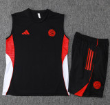2025-26 Bayern Black Tank top and shorts suit #D2557