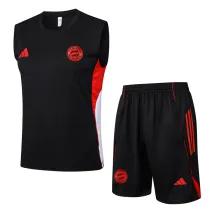 2025-26 Bayern Black Tank top and shorts suit #D2557