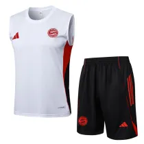 2025-26 Bayern White Tank top and shorts suit #D2558