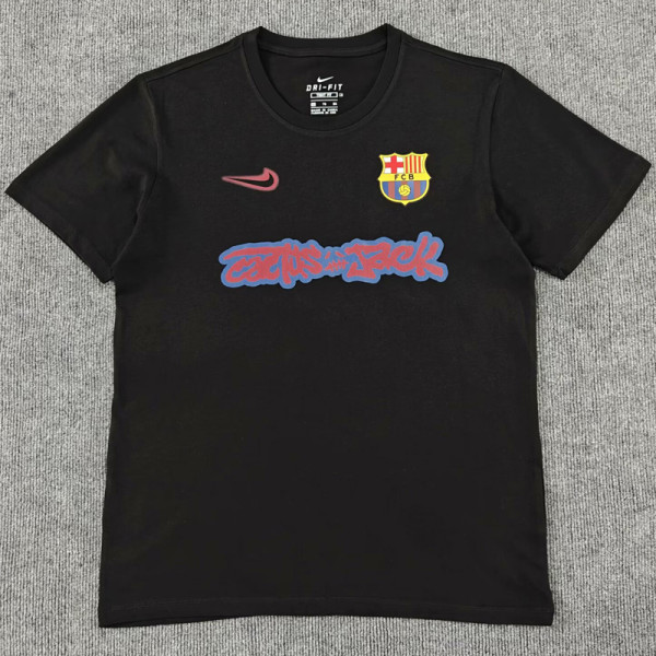 2025-26 BAR Black High Quality Casual T-Shirt #圆领彩标