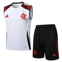 2025-26 Flamengo White Tank top and shorts suit #D2560