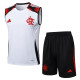 2025-26 Flamengo White Tank top and shorts suit #D2560