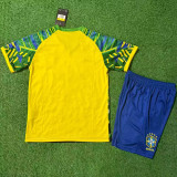 2025-26 Brazil  Yellow Green Special Edition Kids Soccer Jersey