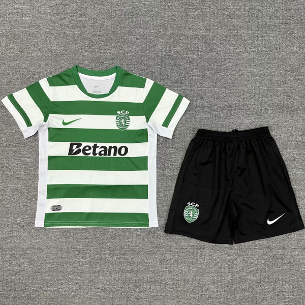 2025-26 Sporting Lisbon Home Kids Soccer Jersey