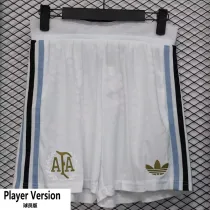 2024-25 Argentina White Player Version Shorts Pants 三叶(球员短裤)