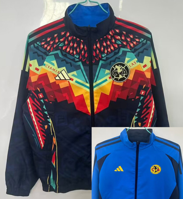 2025-26 Club America Black & Blue Double Sided Windbreaker (双面风衣)