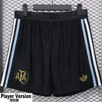 2024-25 Argentina Black Player Version Shorts Pants 三叶(球员短裤)