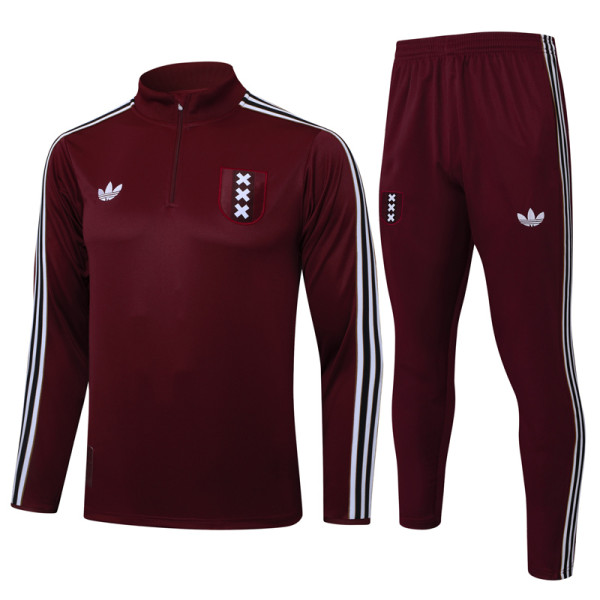 2025-26 Ajax Jujube red Half Pull Tracksuit #B2540(半拉链)