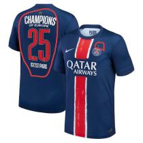 2024-25 PSG Home Champions Of Europe 25 ICI  C'EST Paris Fans Soccer Jersey 带前星