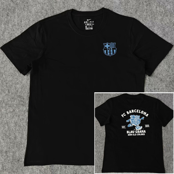 2025-26 BAR Black High Quality Casual T-Shirt #圆领蓝标