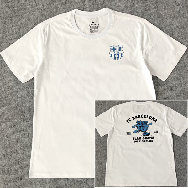 2025-26 BAR White High Quality Casual T-Shirt #圆领蓝标