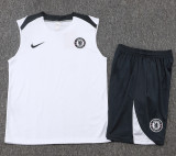 2025-26 CHE White Tank top and shorts suit #D2573