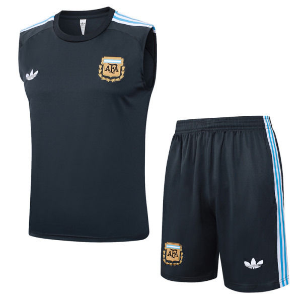 2025-26 Argentina Dark gray Tank top and shorts suit #D2584