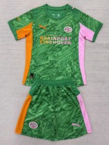 2025-26 PSV Green Goalkeeper Kids Soccer Jersey