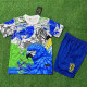 2025-26 Brazil Blue Special Edition Kids Soccer Jersey 鹦鹉