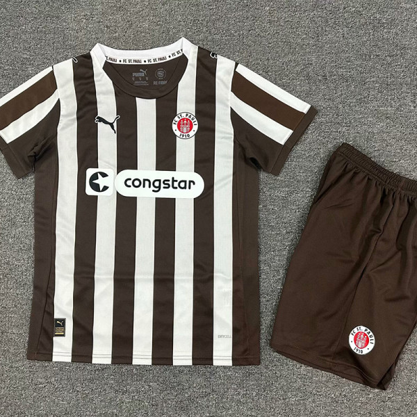 2025-26 ST PAULI Home Kids Soccer Jersey