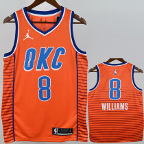 OKC Thunder WILLIAMS #8 Orange Top Quality Hot Pressing NBA Jersey (Trapeze Edition) 飞人版
