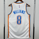 2022-23 OKC Thunder WILLIAMS #8 White Top Quality Hot Pressing NBA Jersey