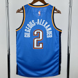 2022-23 OKC Thunder GILGEOUS-ALEXANDER #2 Blue Top Quality Hot Pressing NBA Jersey