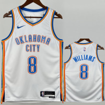 2022-23 OKC Thunder WILLIAMS #8 White Top Quality Hot Pressing NBA Jersey