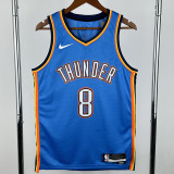 2022-23 OKC Thunder WILLIAMS #8 Blue Top Quality Hot Pressing NBA Jersey
