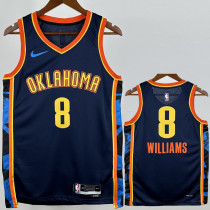 2024-25 OKC Thunder WILLIAMS #8 Black City Edition Top Quality Hot Pressing NBA Jersey