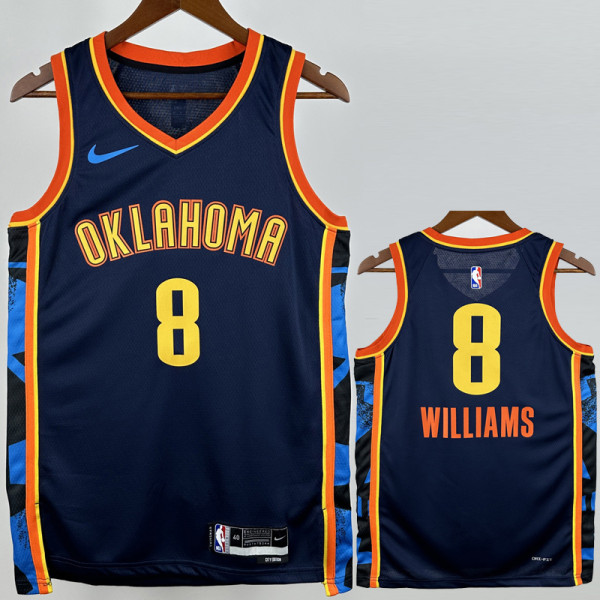 2024-25 OKC Thunder WILLIAMS #8 Black City Edition Top Quality Hot Pressing NBA Jersey