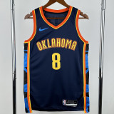 2024-25 OKC Thunder WILLIAMS #8 Black City Edition Top Quality Hot Pressing NBA Jersey