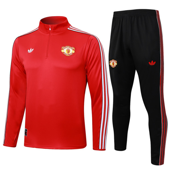 2025-26 Man Utd Red Half Pull Tracksuit #B2511(半拉链)