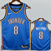2022-23 OKC Thunder WILLIAMS #8 Blue Top Quality Hot Pressing NBA Jersey