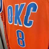 OKC Thunder WILLIAMS #8 Orange Top Quality Hot Pressing NBA Jersey (Trapeze Edition) 飞人版