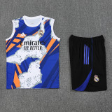 2025-26 RMA White blue Tank top and shorts suit