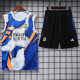 2025-26 RMA White blue Tank top and shorts suit