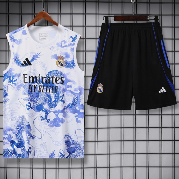 2025-26 RMA White Tank top and shorts suit