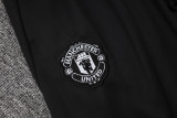 2025-26 Man Utd Grey purple Short shirts and Long trousers Suit #C2537
