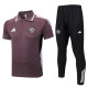 2025-26 Man Utd Grey purple Short shirts and Long trousers Suit #C2537