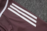 2025-26 Man Utd Grey purple Short shirts and Long trousers Suit #C2537